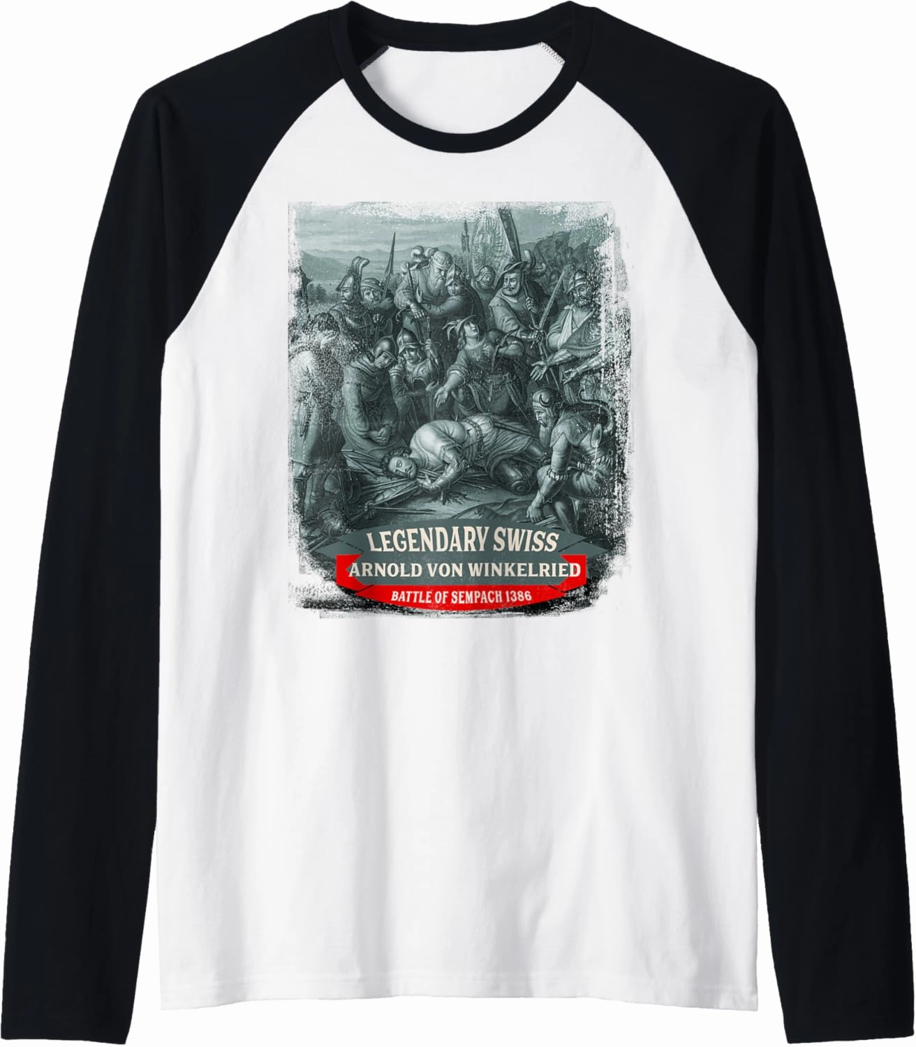 Arnold von Winkelried Swiss Legendary Hero Raglan Baseball Tee