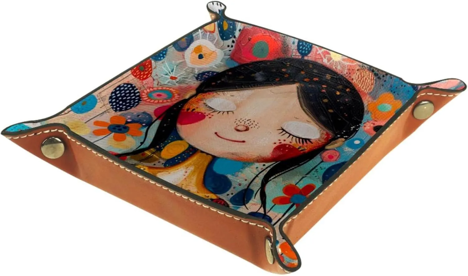 Art Abstract Cute Girl Stacking Jewelry Organizer Trays, Convenient and Stylish Drawer Organizer for Jewelry, Earrings, Rings, and More