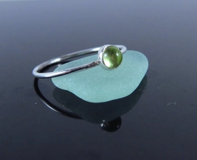 August Birthstone Ring Peridot-Sterling Silver