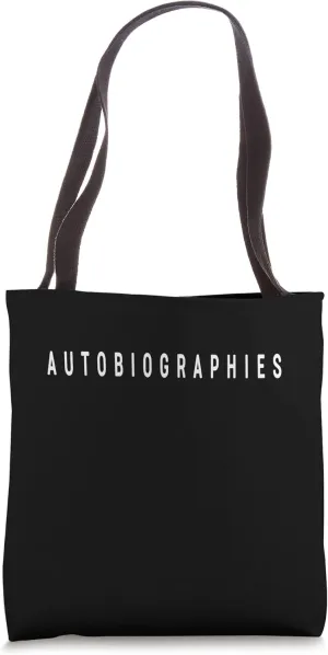 Autobiographies Book Design. Book Lovers Simple, Chic Font Tote Bag