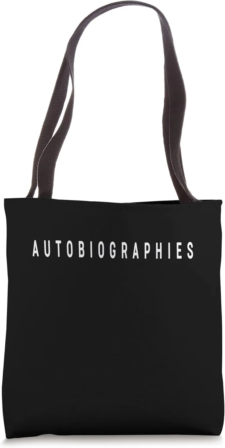 Autobiographies Book Design. Book Lovers Simple, Chic Font Tote Bag