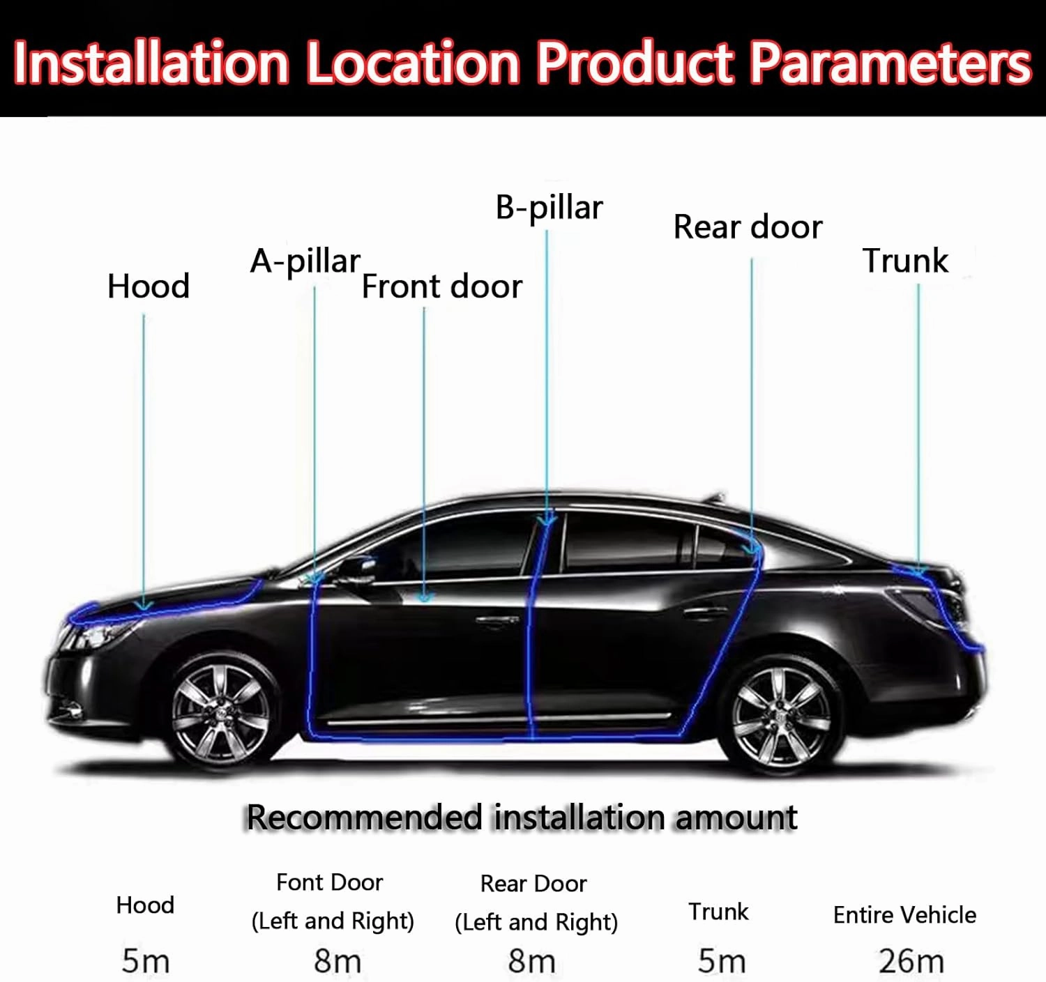 Automotive Door Weather Stripping for Nissan Otti Rogue Tekna Teana President, Rubber Edge Trim Self Adhesive Weather Seal Strip for Car, Auto Door Window Weatherstrip,26m Length