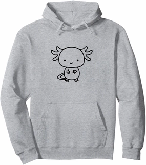 Axolotl Inside Pocket Watching You, Walking Fish Axolotl Pullover Hoodie
