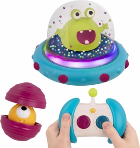 B. toys- Vehicle Bumper Space Car-Light-Up- Simple Remote Control Car for Toddlers with Alien Driver- Marky Mars- 12 months  