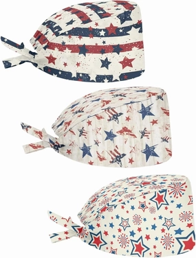 Babrukda 3 Pack Set Cap with Sweatband Adjustable Tie Back Hat Headgear Beanie Turban Hat