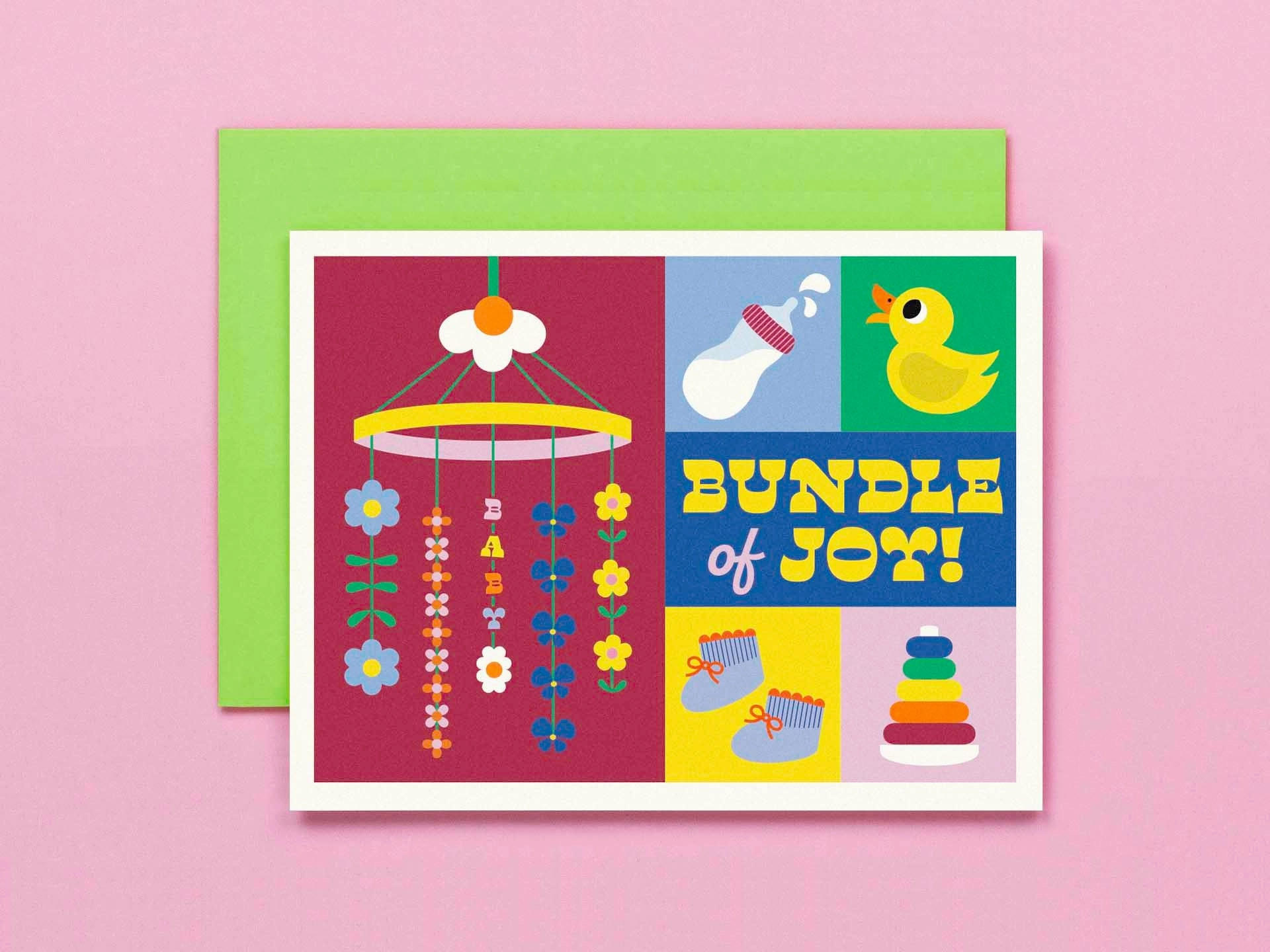 Baby Block / Bundle of Joy Colorblock New Baby Card