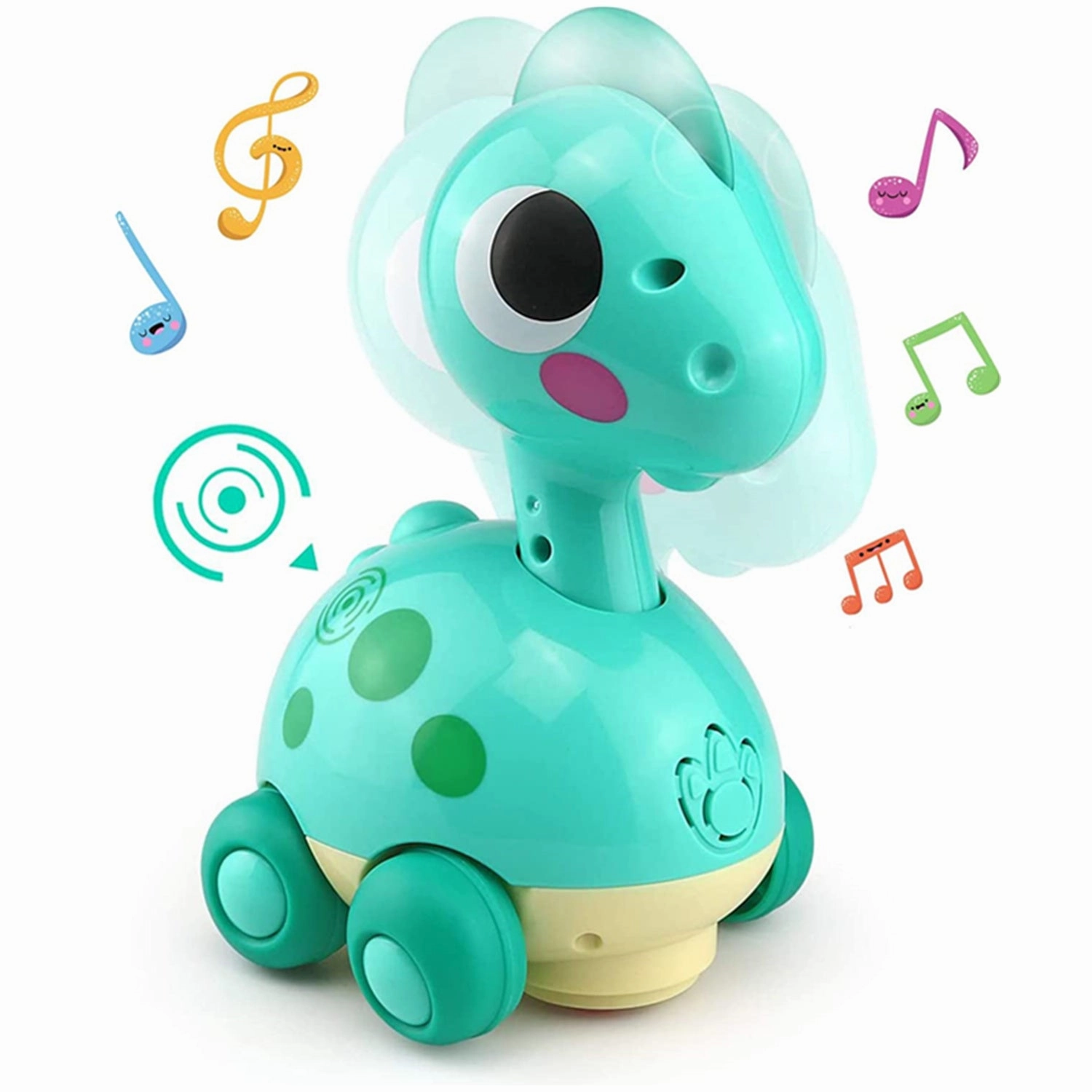 Baby Early Educational Sensory Toys , Touch and Go Musical Crawling Dinosaur Toys with Lights & Sounds