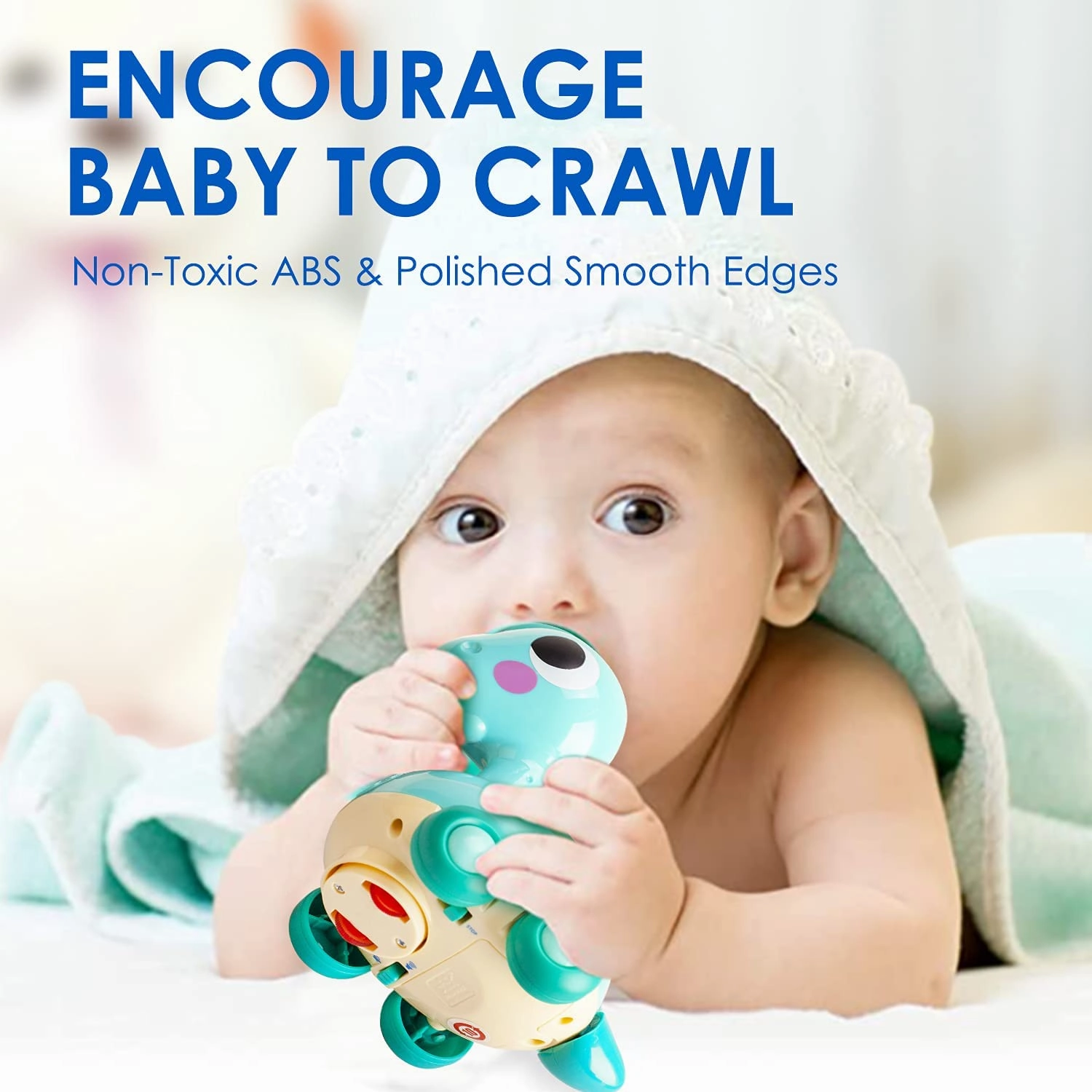 Baby Early Educational Sensory Toys , Touch and Go Musical Crawling Dinosaur Toys with Lights & Sounds