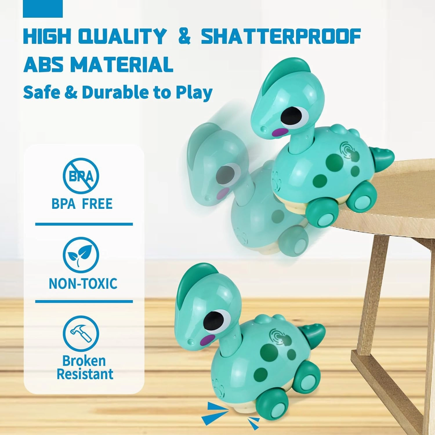 Baby Toys, Touch and Go Musical Crawling Dinosaur Toys with Lights & Sounds, Learning Gifts for Boys Girls Toddlers Kids