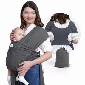 Baby Wrap Carrier Sling: Baby Wearing Wraps Newborn to Toddlers Infants Stretchy Easy to Wear Hands Free Plus Size,Grey