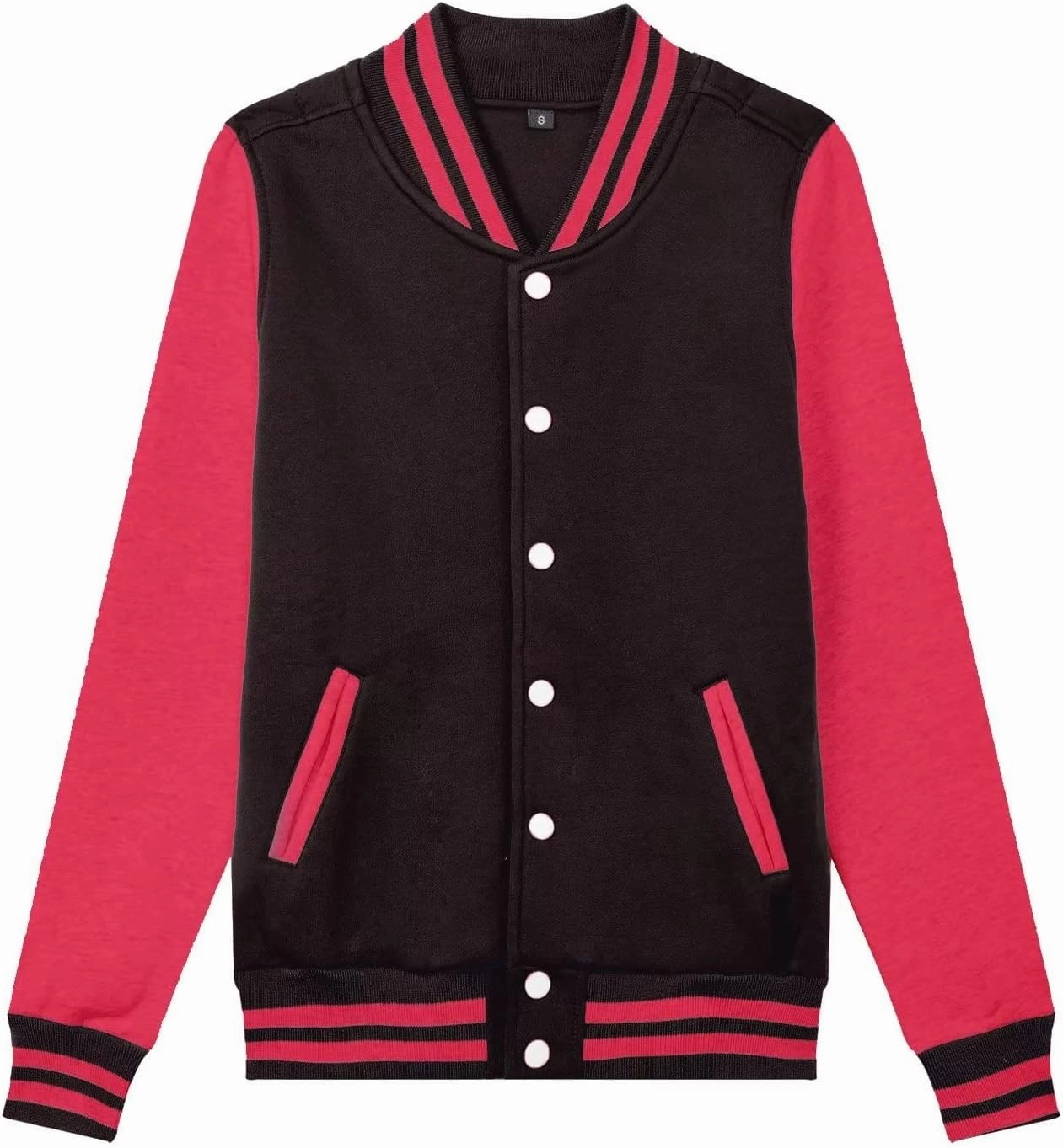 babyhealthy Women's Men's Varsity Baseball Jacket Casual Letterman Bomber Jacket Windbreaker Lightweight Jacket Coat
