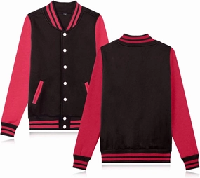 babyhealthy Women's Men's Varsity Baseball Jacket Casual Letterman Bomber Jacket Windbreaker Lightweight Jacket Coat