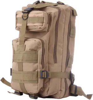 balacoo Backpack Camouflage Lightweight Outdoor Rucksack Straps for Hiking Camping Trekking and Travel Khaki Color