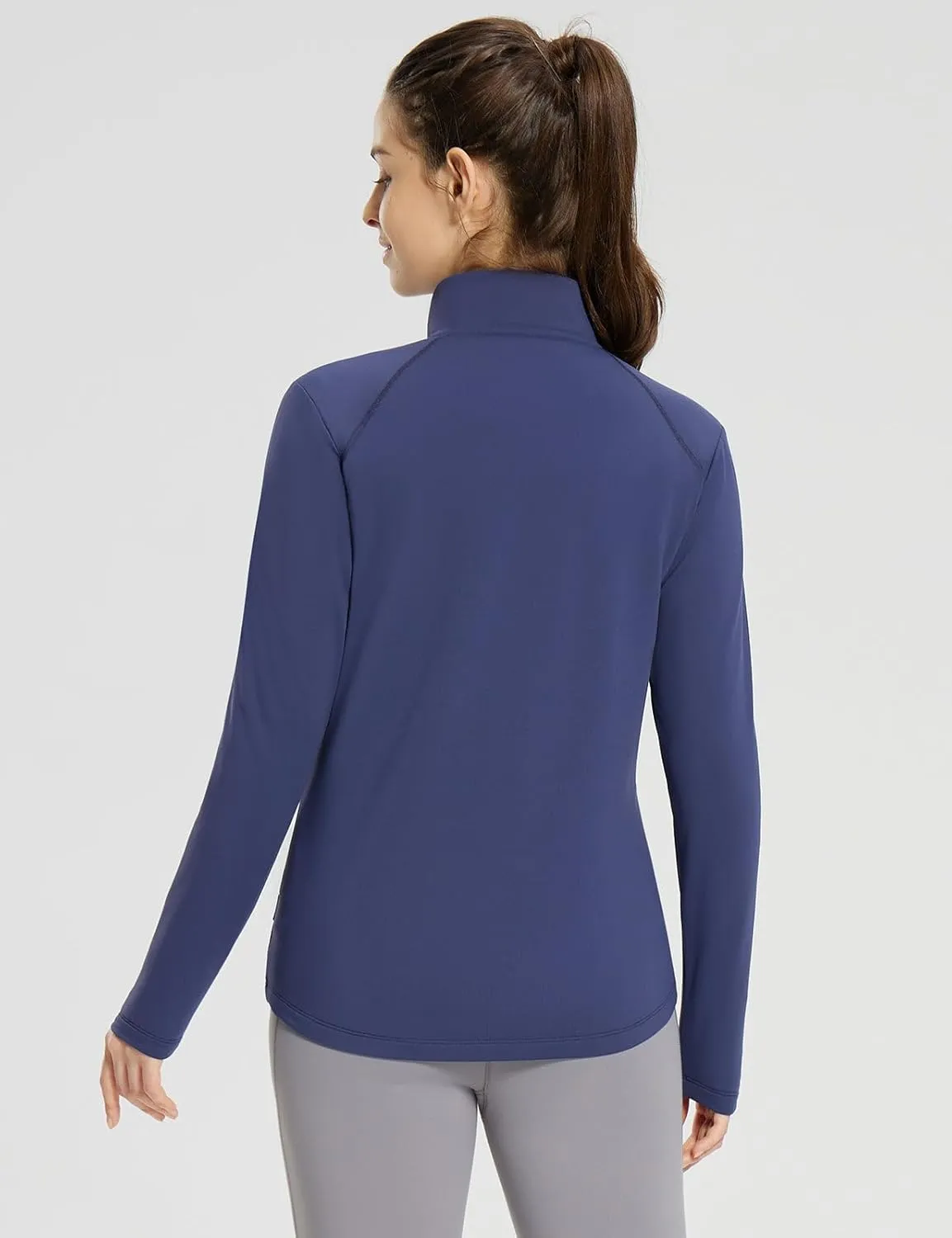 baleaf Women's Fleece Lined Running Jackets Lightweight Water Resistant Stand Collar Full Zip Hiking Stretch Zip Pockets