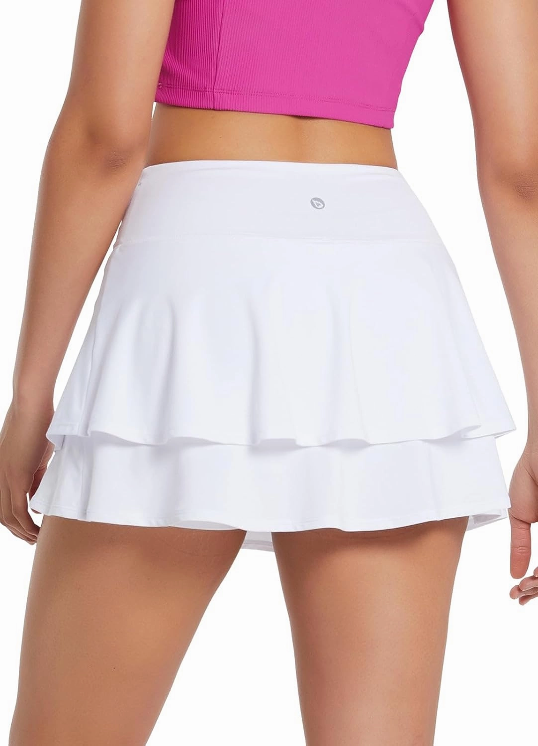 baleaf Women's 14" Tennis Skirts Golf Skorts with Pockets Pleated Mini Skirt Athletic Workout Liner Shorts Layered Ruffle