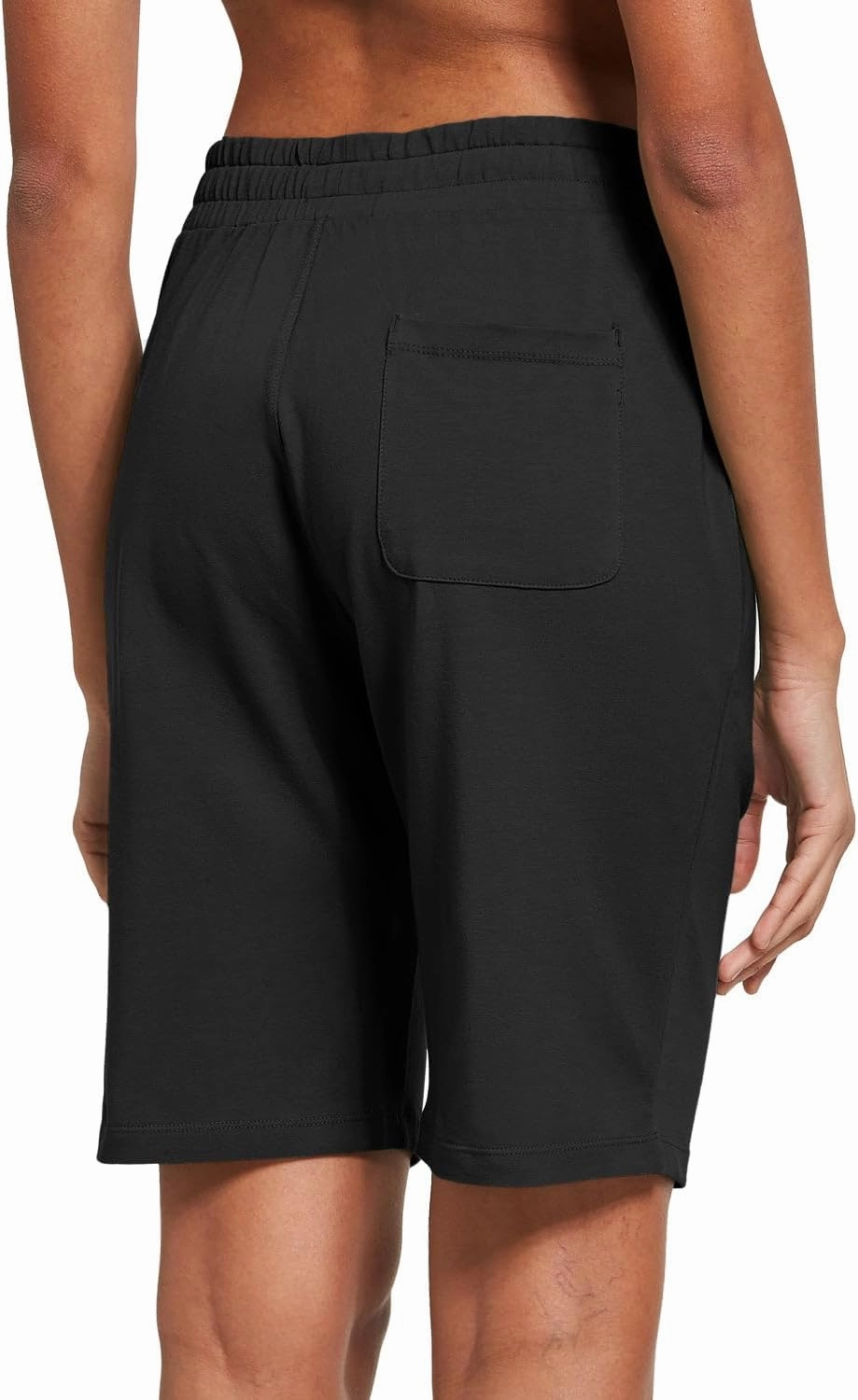 baleaf Women's Cotton Bermuda Long Shorts 10" Knee Length Loose Drawstring Waist Sweat Shorts with Pockets Casual Summer