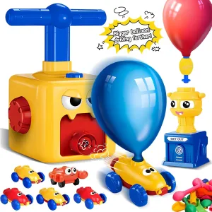 Balloon Car Toy Pump Set, Race Car Kit for Kids Aged 3 , STEM Educational Powered Cars for Boys Girls, Cool Toys for Autistic Kids With Rockets & Astronaut Figures