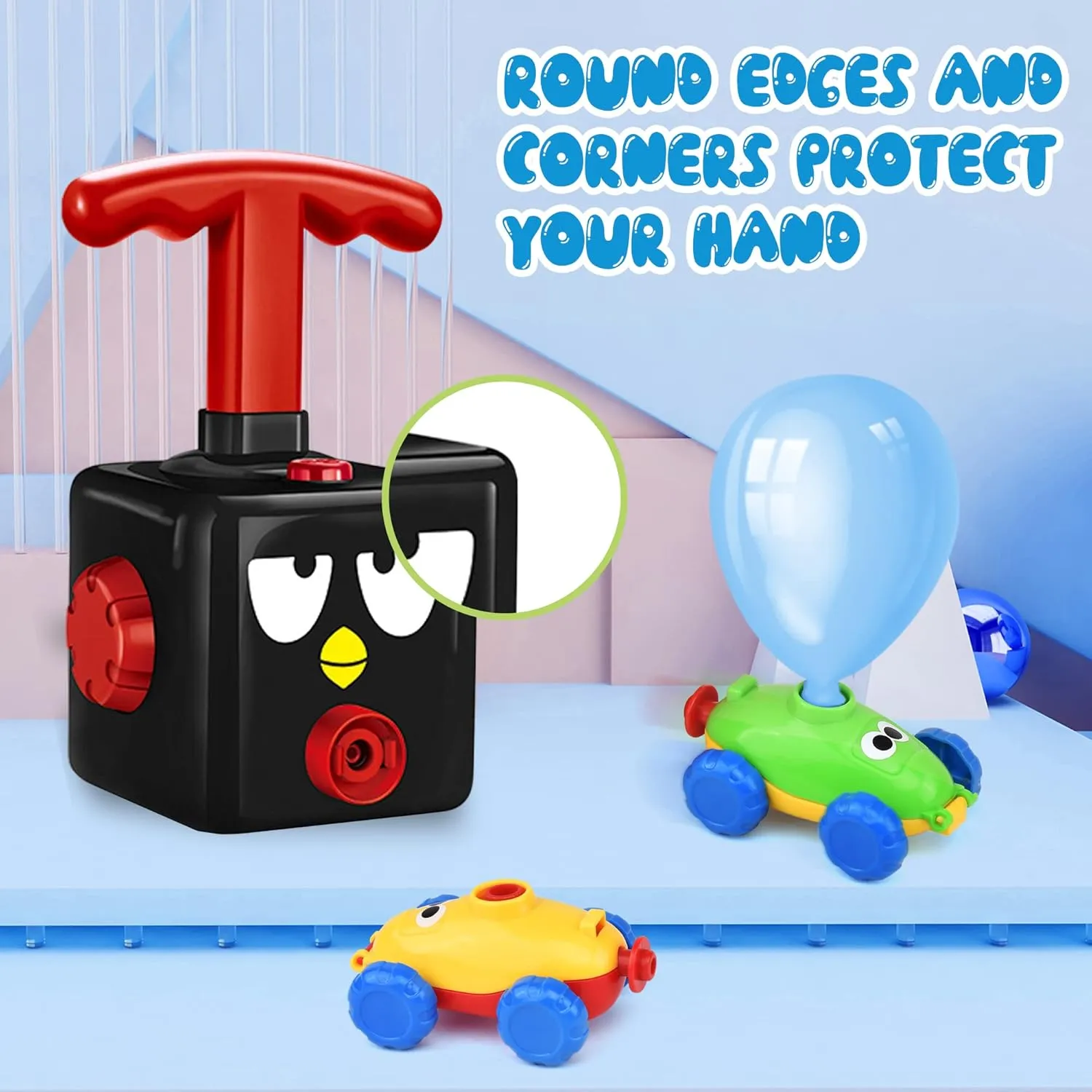 Balloon Launcher Car Toy Set,Balloon Toys for Kids with 12 PCS Balloons and Car Launcher,Kids Balloon Power Car Preschool Educational Science Stem Toy for Children Ages 3  (Black)