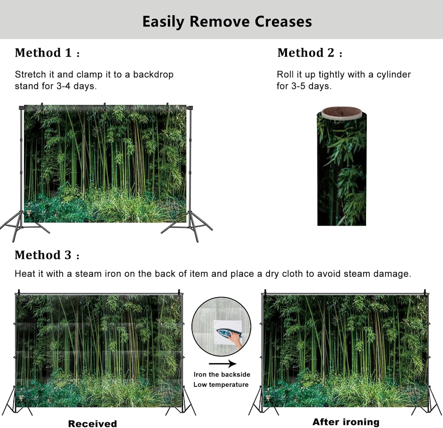 Bamboo Forest Backdrop 10x7ft Natural Scenery Jungle Bushes Wild Grass Outdoor Countryside Photography Background Birthday Wedding Baby Shower Party Banner Home Decorations Photo Studio Booth Props