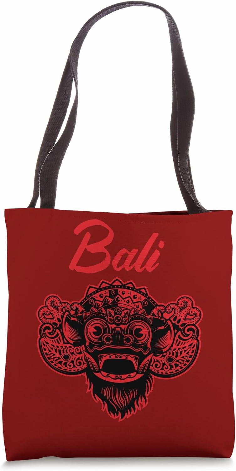 Barong Mask: Iconic Balinese Mythical Protector Design Tote Bag