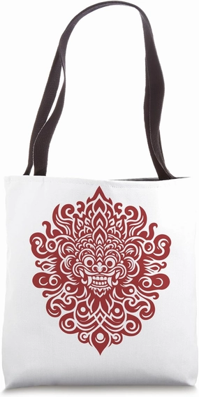 Barong Mask: Iconic Balinese Mythical Protector Design Tote Bag