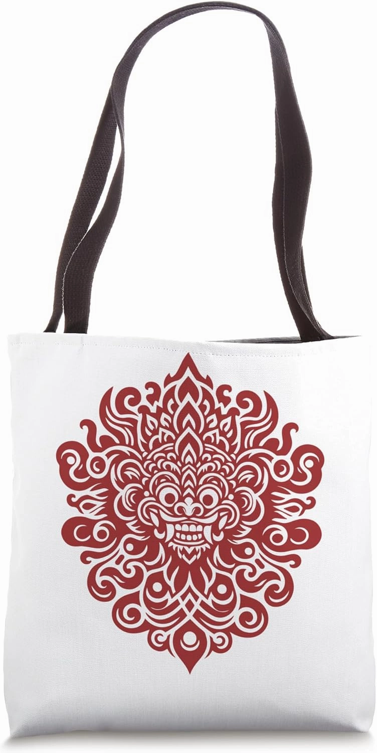 Barong Mask: Iconic Balinese Mythical Protector Design Tote Bag