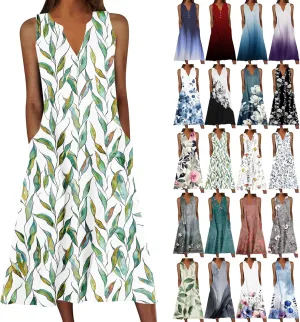 Beach Sundresses for Women 2025 Vacation Casual Plus Size Midi Sun Dress Loose Flowy Summer Boho Long Dresse Trendy