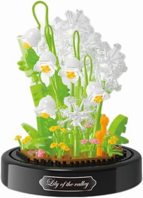 Bell Orchid Home Bouquets Building Toy with Dust Cover - Creative Housewarming, Ideal Creative Toy Gift for Moms and Women