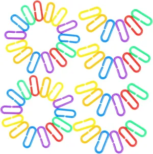 BESPORTBLE 360pcs Colorful Rainbow Linking Geometric Chain Link Connector for Bird Swing Climbing Engaging Preschool Manipulatives for Early Learning and Creative Play