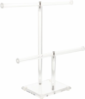 BESPORTBLE Multi Use Jewelry Holder Acrylic Necklace Stand Bracelet Organizer for Counter Store and Home Stylish Transparent Display for Rings Earrings Watches and Daily Wear Jewelry