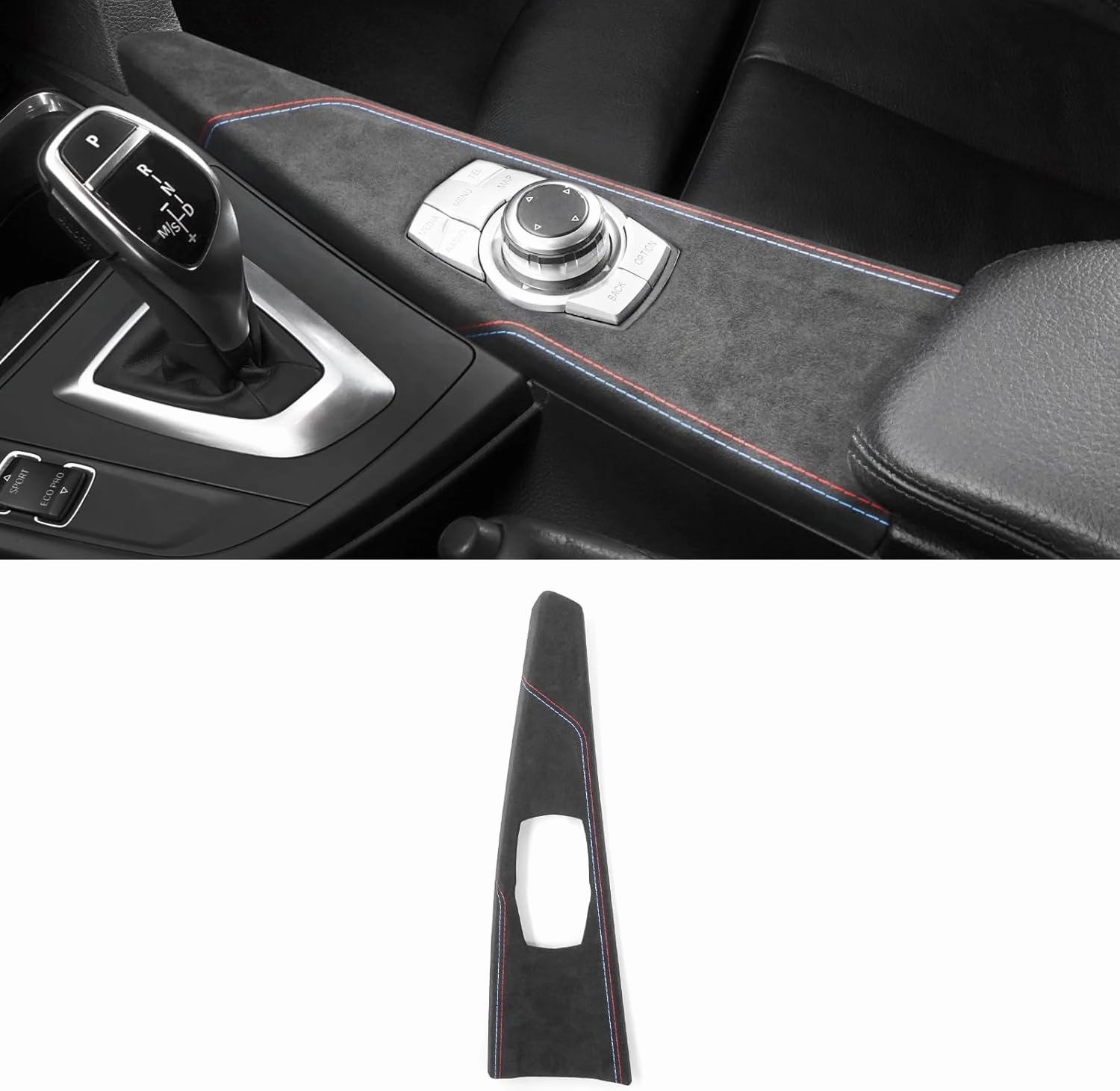 Betterhumz Car Center Console Multimedia Button Panel Trim Cover for Alcantara for BMW F30 F32 F34 2013-2019 328i 320i 318li 435i 420i 430i 425i Molding Sticker Interior Accessories