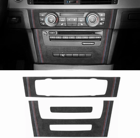 BETTERHUMZ for Alcantara AC Air Conditioning CD Panel Trim Central Console Cover Compatible with BMW E90 E91 E92 E93 3 Series 2005-2012 325i 320i 318i Car Styling Interior Tuning Accessories