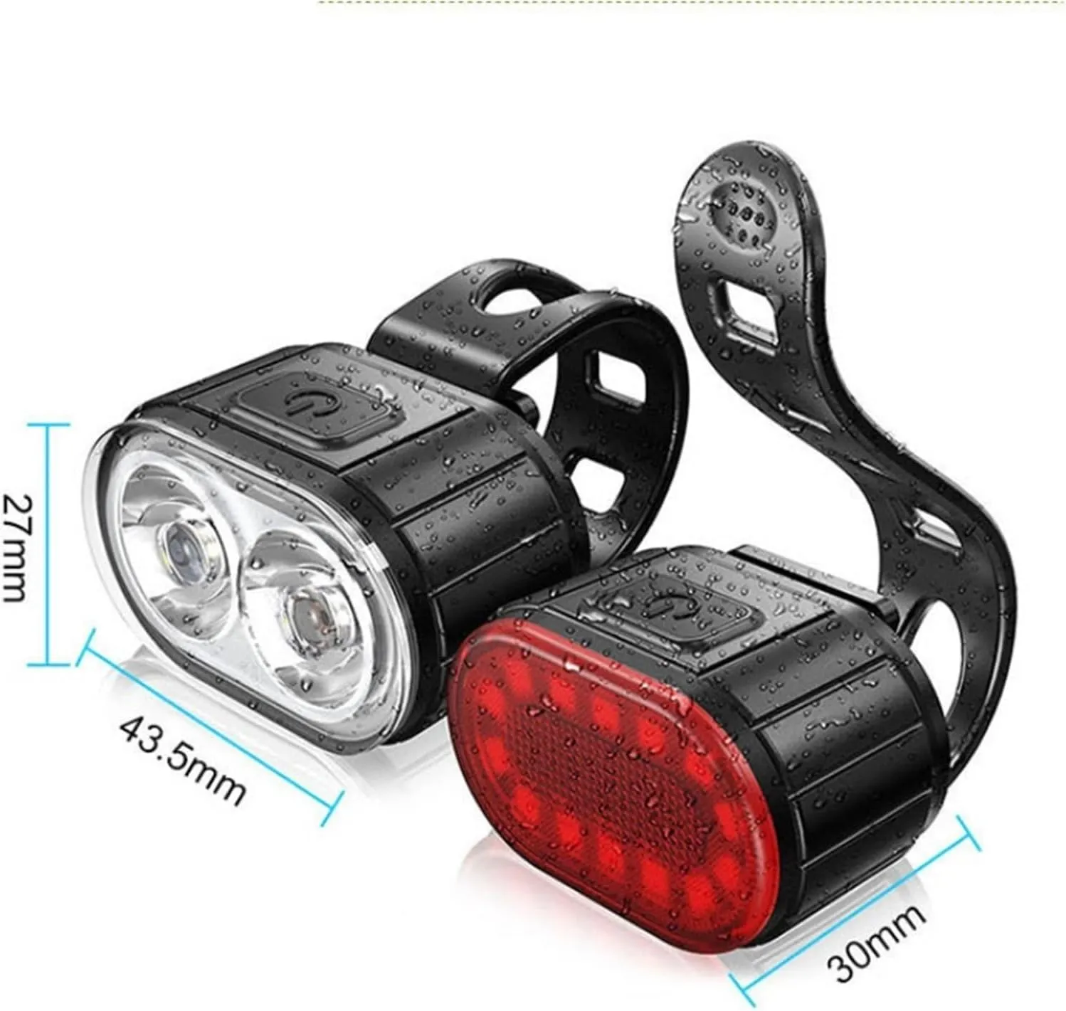 Bike Light Set Cycling Bicycle Front Rear Light Set Bike USB Charge Headlight Light Waterproof Taillight Lantern Bicycle Accessories Bicycle Light(Only Red)