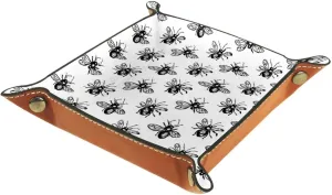Black & White Simple Insect Small Stacking Jewelry Organizer Trays, Desk Drawer Earring and Bracelet Tray, Key Tray for Entryway Table, Decorative Ring Storage Tray