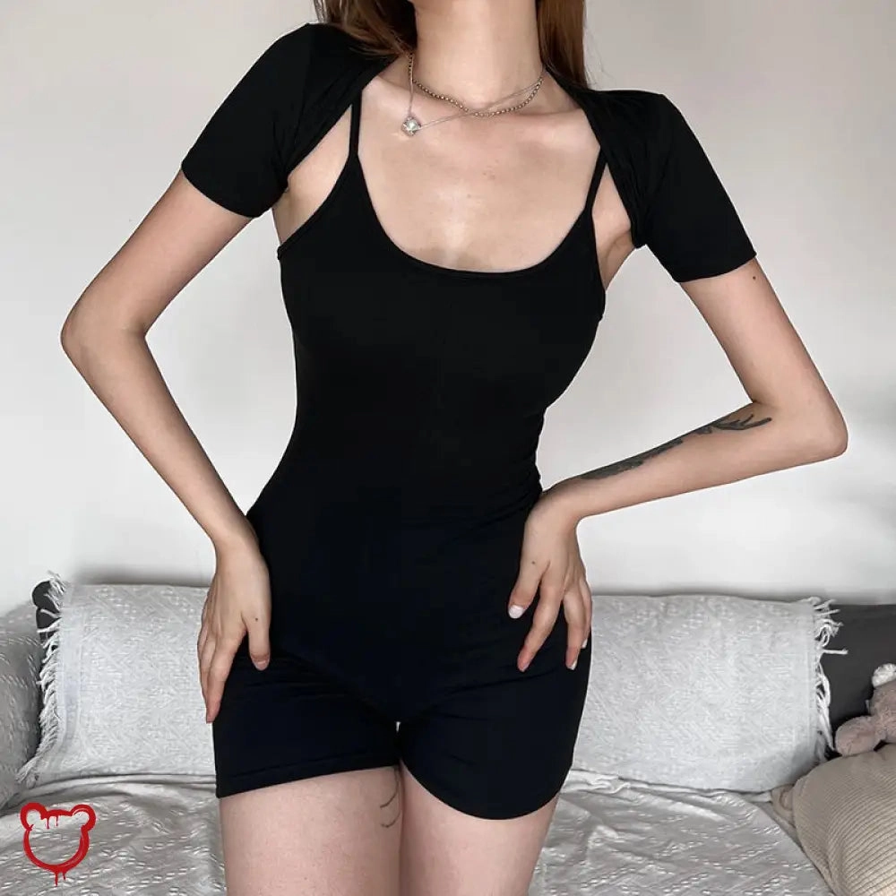 Black Backless Jumpsuit with Top