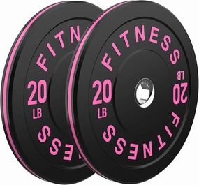 Black Bumper Plates Pro Rubber Weight Plates with Colored Rim, Low Bounce Strength Training Plate for Home & Gym, 2 Inch Olympic Standards Weight Set (10-550 lbs), Vibrant Barbell Weight Plates for Weight Lifting