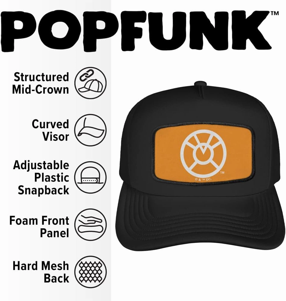 Blackest Night Lanterns Sublimated Patch Adjustable Snapback Foam Trucker Hat - Unisex for Men and Women, Collection