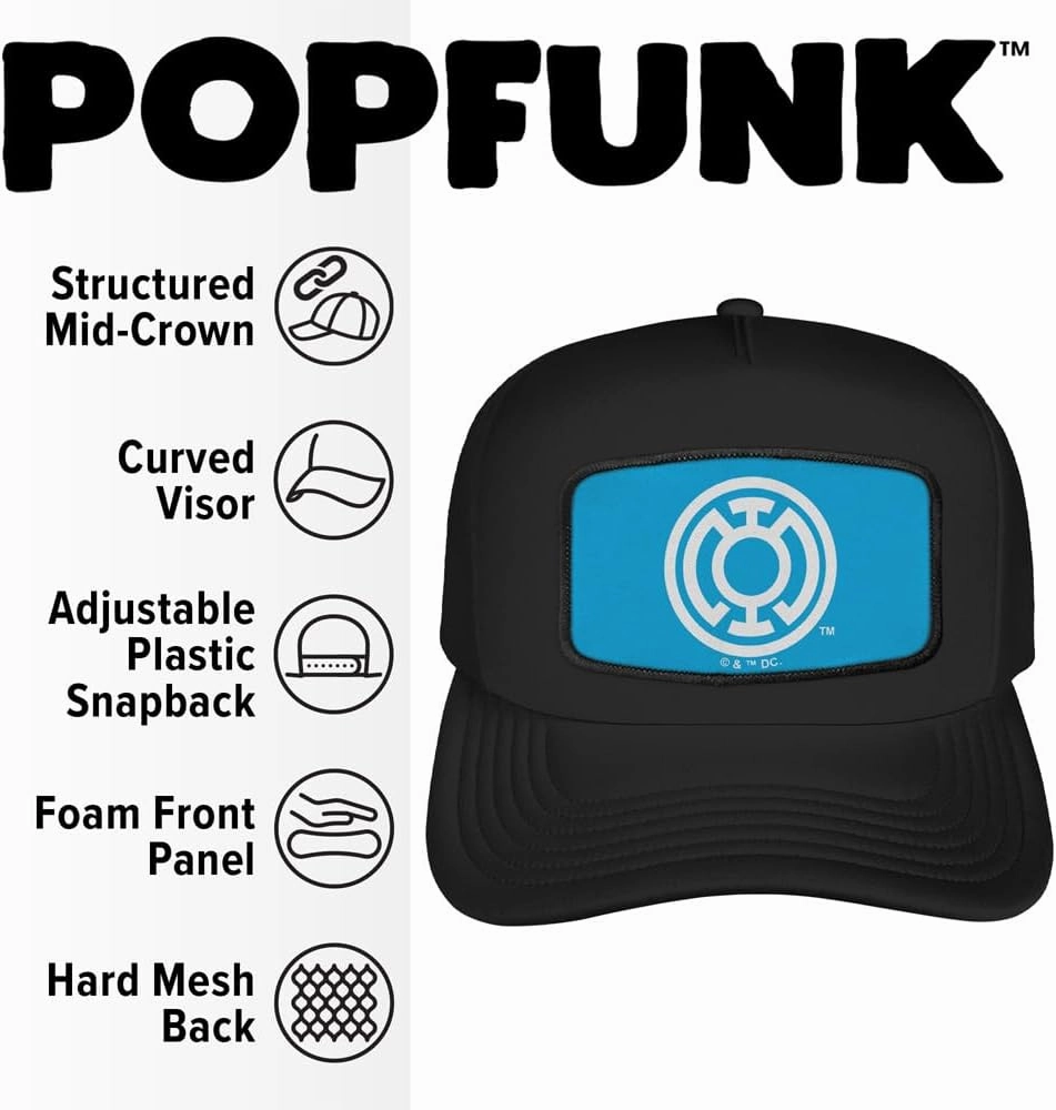 Blackest Night Lanterns Sublimated Patch Adjustable Snapback Foam Trucker Hat - Unisex for Men and Women, Collection