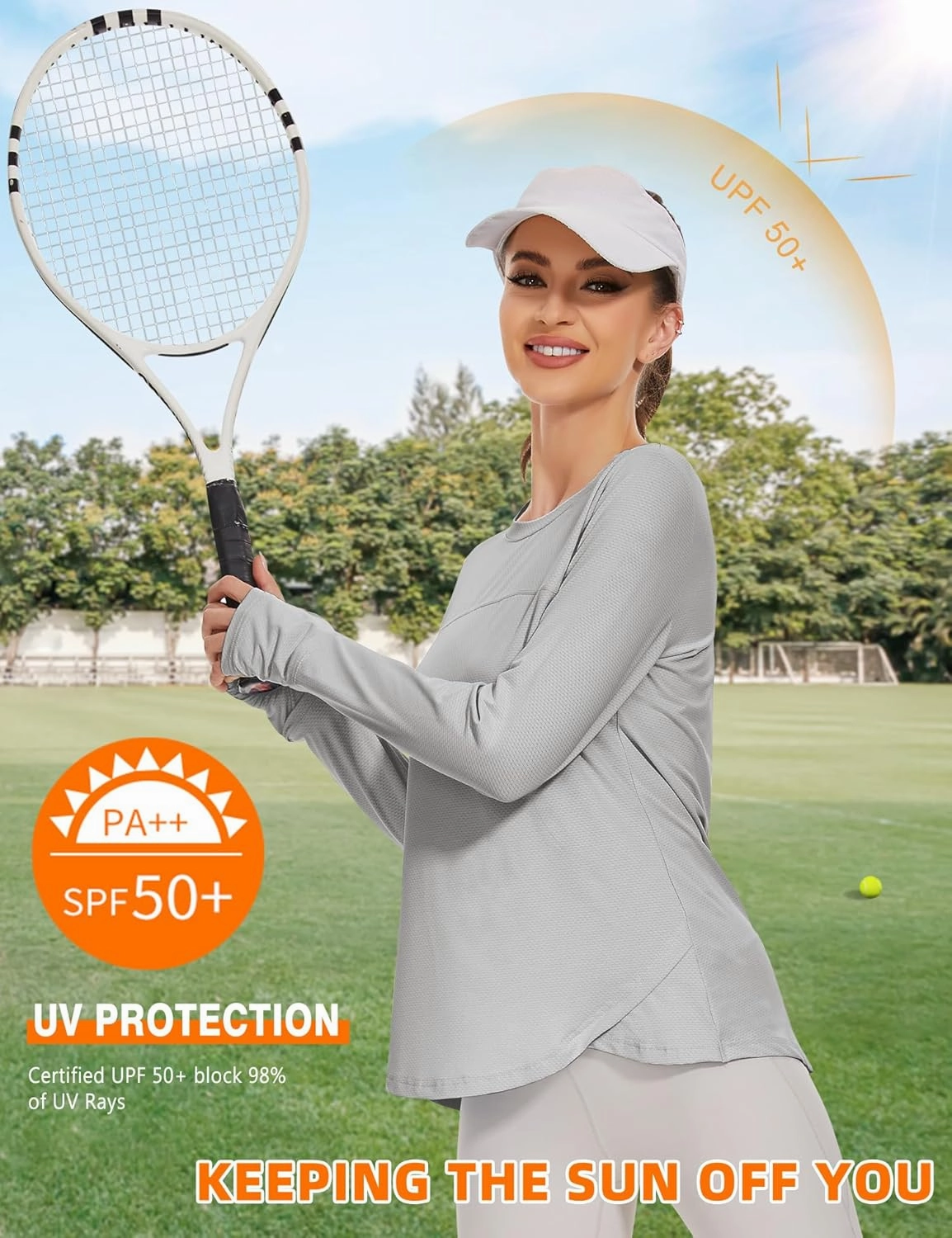Blingfit Women's Workout Tops Long Sleeve Running Hiking Athletic Gym Shirts Lightweight UPF50  UV Rash Guard Sun Protection
