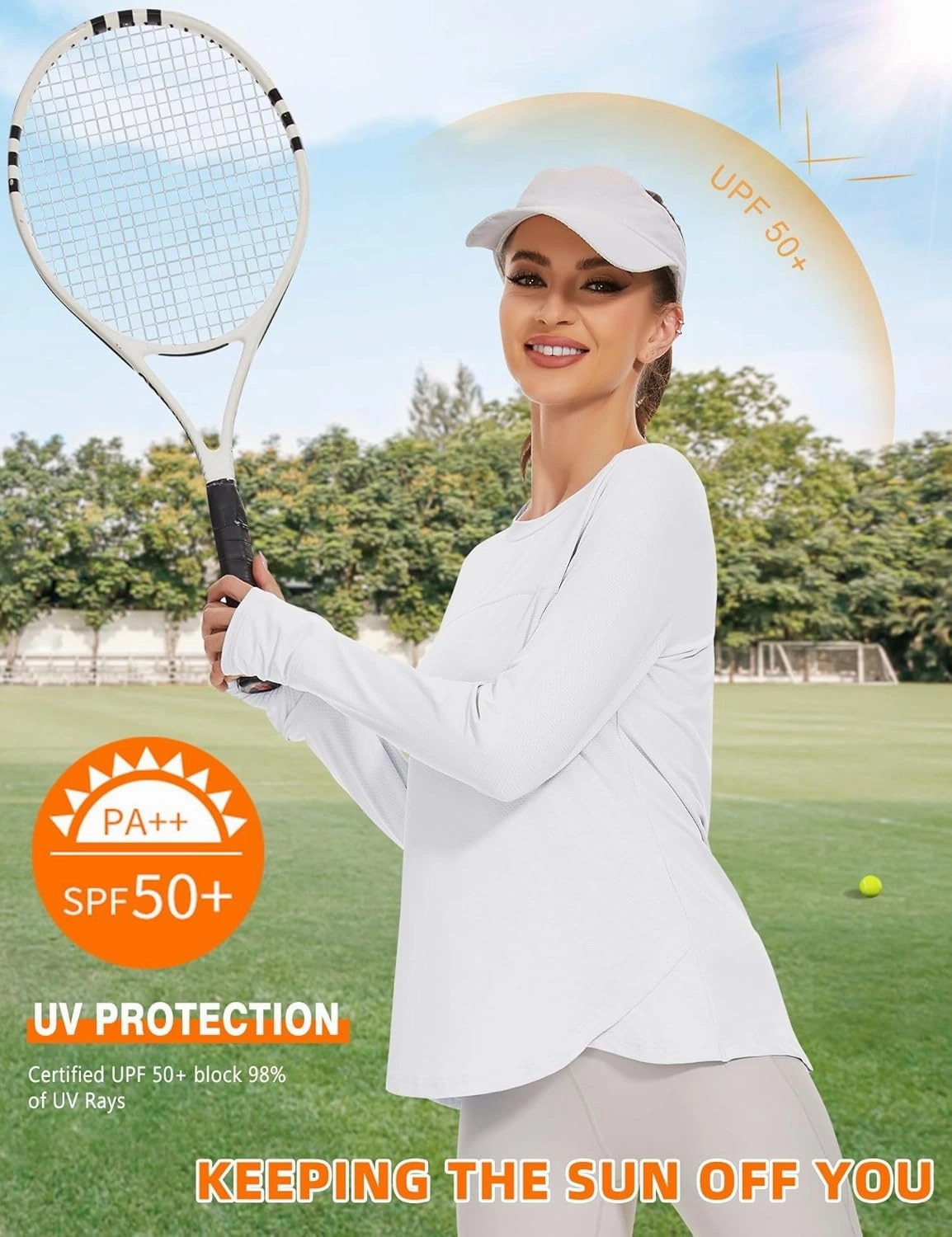Blingfit Women's Workout Tops Long Sleeve Running Hiking Athletic Gym Shirts Lightweight UPF50  UV Rash Guard Sun Protection