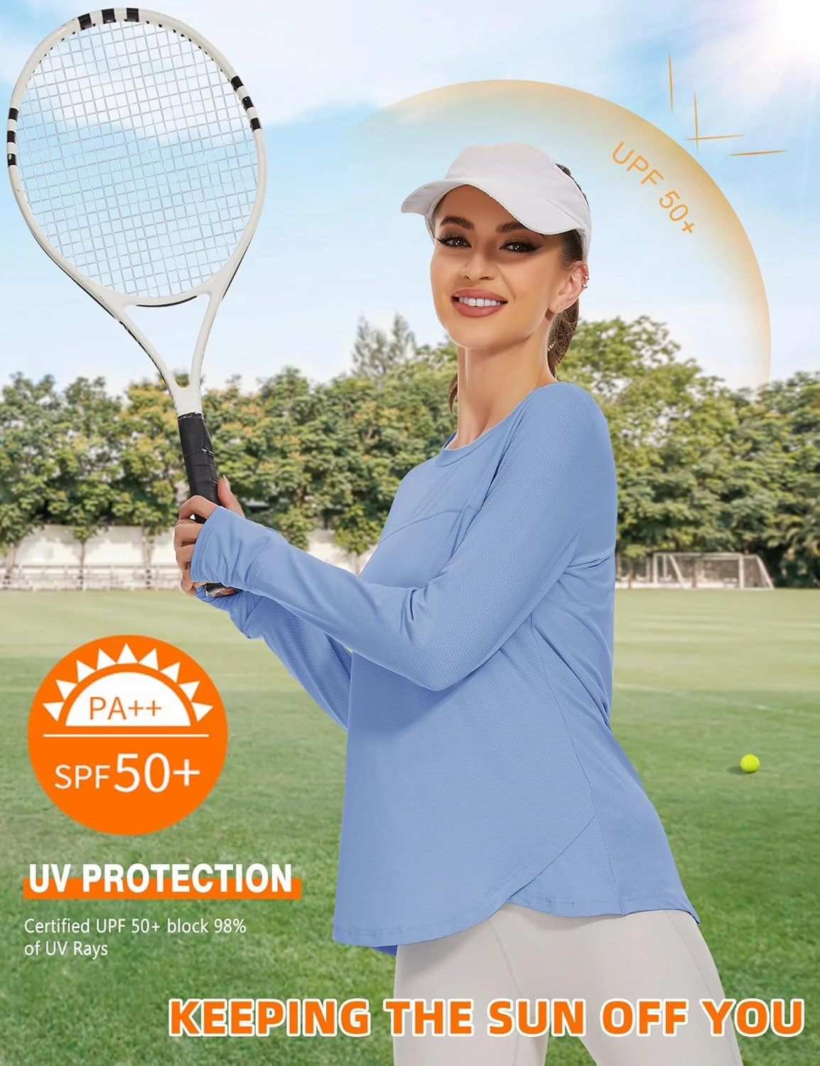 Blingfit Women's Workout Tops Long Sleeve Running Hiking Athletic Gym Shirts Lightweight UPF50  UV Rash Guard Sun Protection