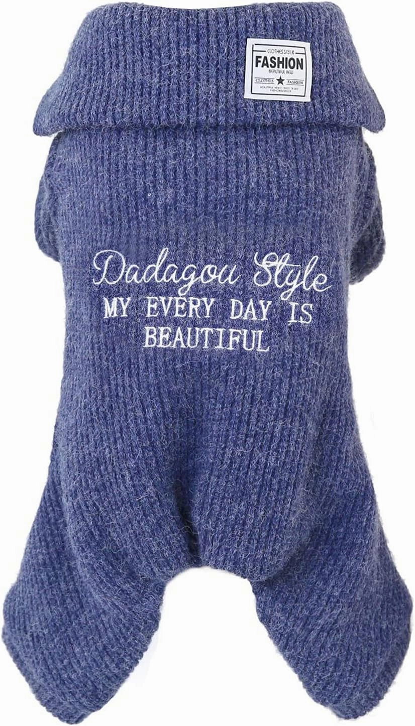Blue Fleece Dog Clothes Warm Sweater Shirt XL Cat