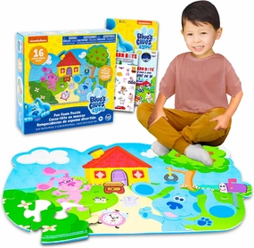 Blue's Clues Foam Puzzle Floormat - Bundle with 16 Piece Blue's Clues Foam Puzzle Floor Mat Plus Stickers and More | Blue's Clues Foam Puzzle Mat for Kids, Boys, Girls