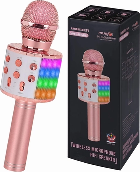 Bluetooth Karaoke Microphone Wireless: Karaoke Mic with Led Lights for Adults Kids Singing - Perfect Toys for Girls Birthday Gifts