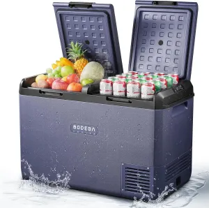 BODEGACOOLER 12 Volt Refrigerator, 100QT(95L) IPX4 Waterproof Electric Cooler, Car Fridge Dual Zone APP Control with 12/24V DC 110-240V AC, -4℉~68℉, Portable Freezer for Camping,Travel,RV,Road Trips