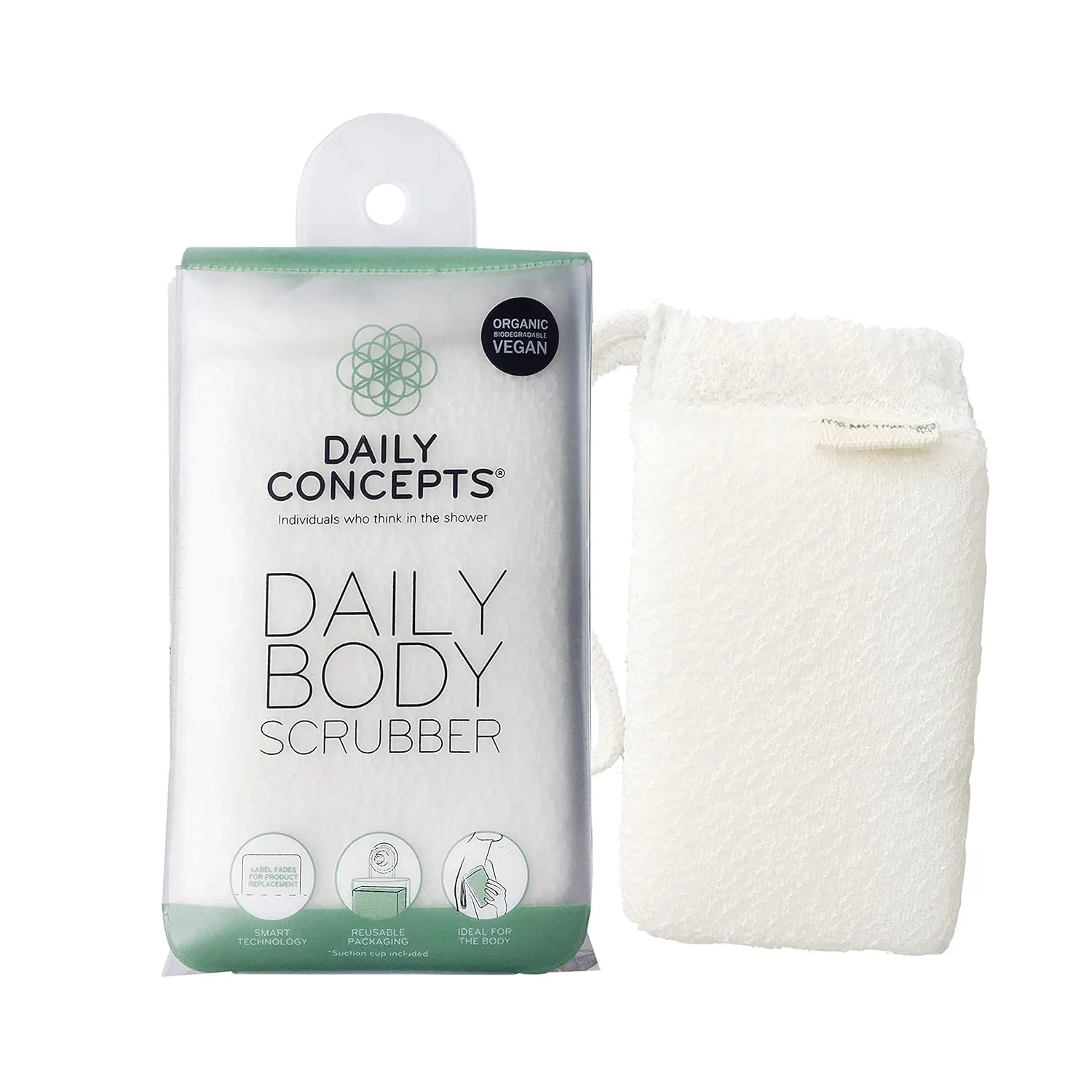 Body Basics by Daily Concepts - Daily Body Scrubber   Daily Stretch Wash Cloth   Daily Exfoliating Gloves