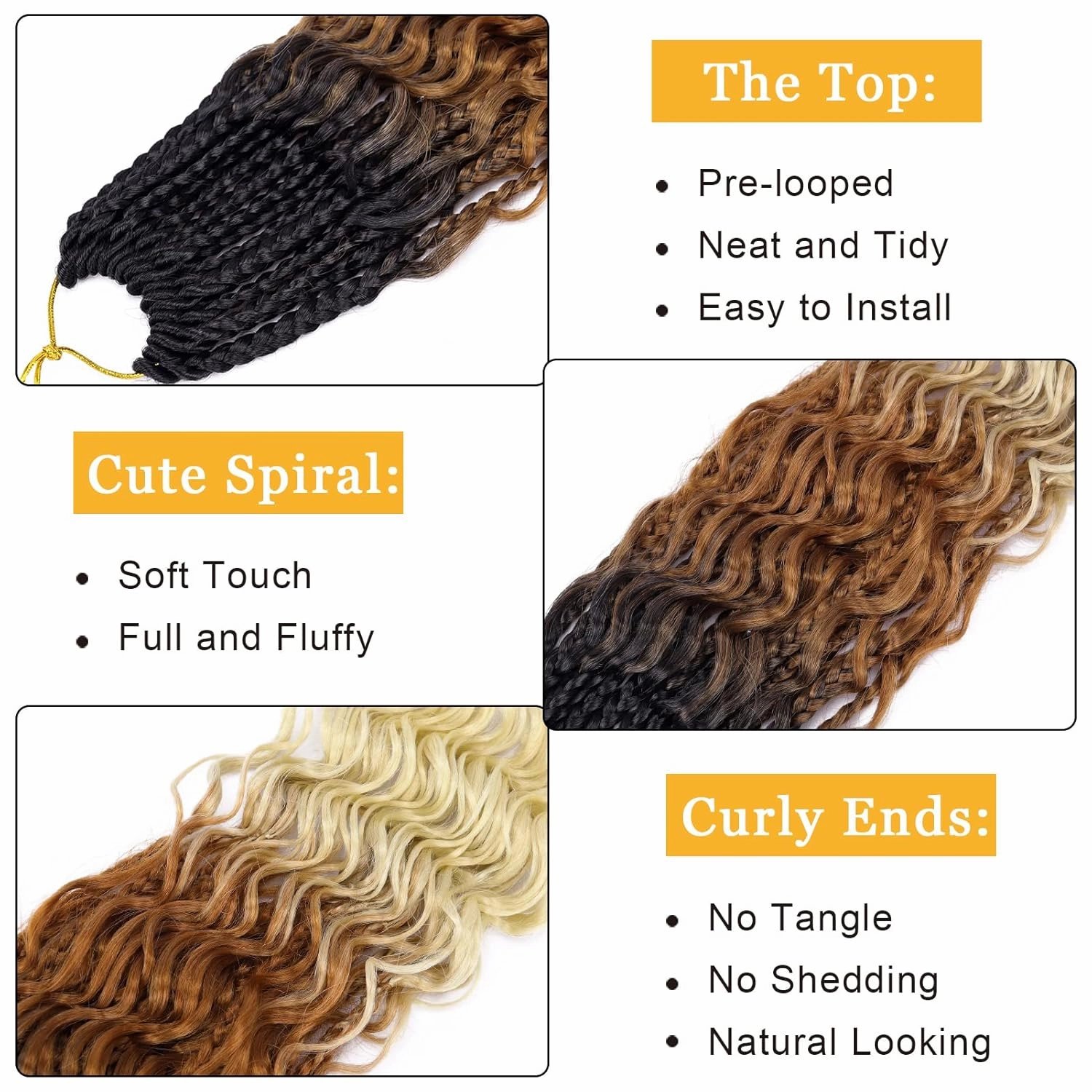 Boho Box Braids Crochet Hair for Women 10 Inch 7packs Goddess Box Braids with Curly Ends 3X Short Bob Crochet Braids for Kids Synthetic Bohemian Braiding Hair Extensions (1B/30/613)