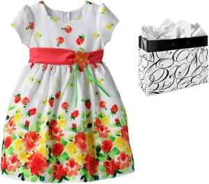 Bonnie Jean Little Girls' Floral Dress & Bag Gift Set