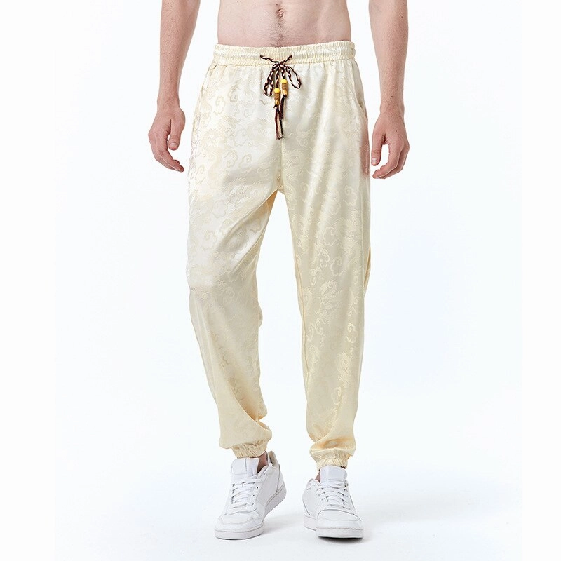 Bonsir Chinese Style Pants Men long Sweatpants Trousers Men Casual Lightweight Spring Summer Men Joggers