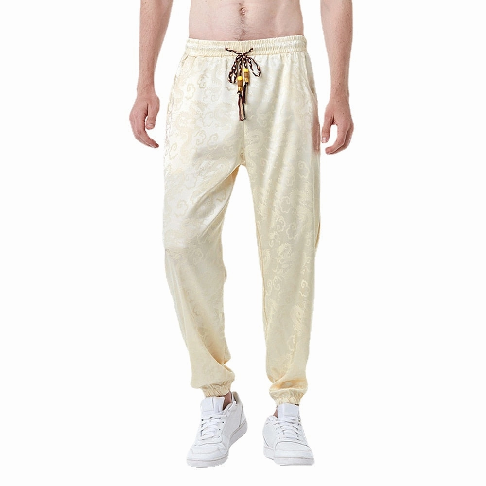 Bonsir Chinese Style Pants Men long Sweatpants Trousers Men Casual Lightweight Spring Summer Men Joggers